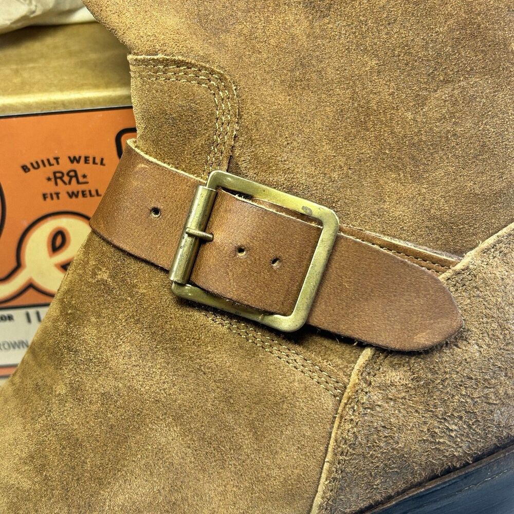 Double RL Miller Cowboy Boots Mens 7.5D Brown Suede Roughout Ralph Lauren RRL - Picture 14 of 14